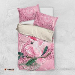 Pink Cockatoo Australia Bedding Set Aussie Cacatua Leadbeateri Aboriginal Art