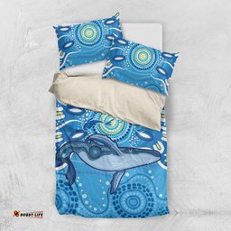 Whale In The Ocean Aboriginal Dot Art Bedding Set No1