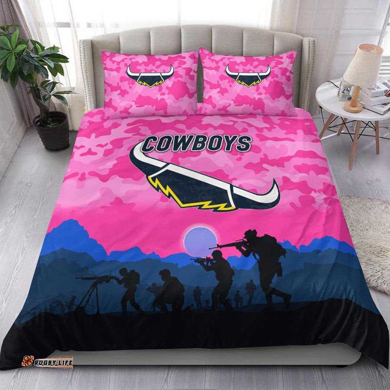 North Queensland Cowboys ANZAC 2022 Bedding Set Simple Style Pink