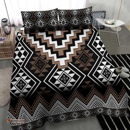 Brown Taniko Aotearoa Bedding Set Niho Taniwha Mix Poutama
