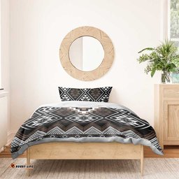 Brown Taniko Aotearoa Bedding Set Niho Taniwha Mix Poutama