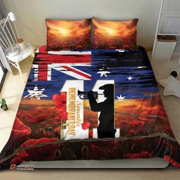 Australia Rememberance Day Bedding Set 11 November Poppy Field With Last Post