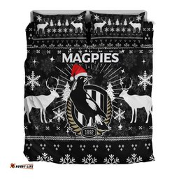 Collingwood Magpies Bedding Set - Christmas Ugly Style -