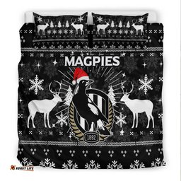 Collingwood Magpies Bedding Set - Christmas Ugly Style -