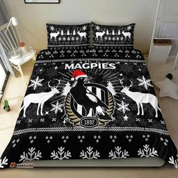 Collingwood Magpies Bedding Set - Christmas Ugly Style -