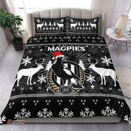 Collingwood Magpies Bedding Set - Christmas Ugly Style -
