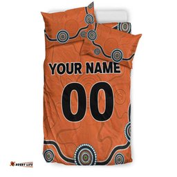 Custom Personalised Brisbane Roar Bedding Set - Indigenous Dot Painting Art -