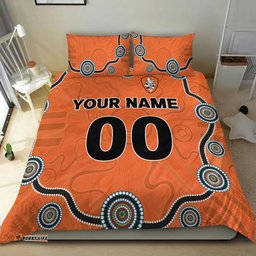 Custom Personalised Brisbane Roar Bedding Set - Indigenous Dot Painting Art -