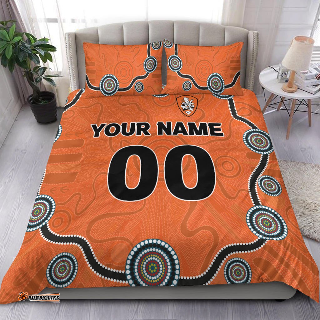 Custom Personalised Brisbane Roar Bedding Set - Indigenous Dot Painting Art -