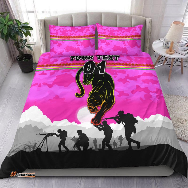 Custom Personalised Penrith Panthers ANZAC 2022 Bedding Set Simple Style Pink