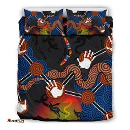 Aboriginal Bedding Set , Australian Boomerang and Snake Indigenous Art