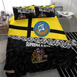 New Zealand Wellington Bedding Set The Capital's Emblems Flag and Koru Art