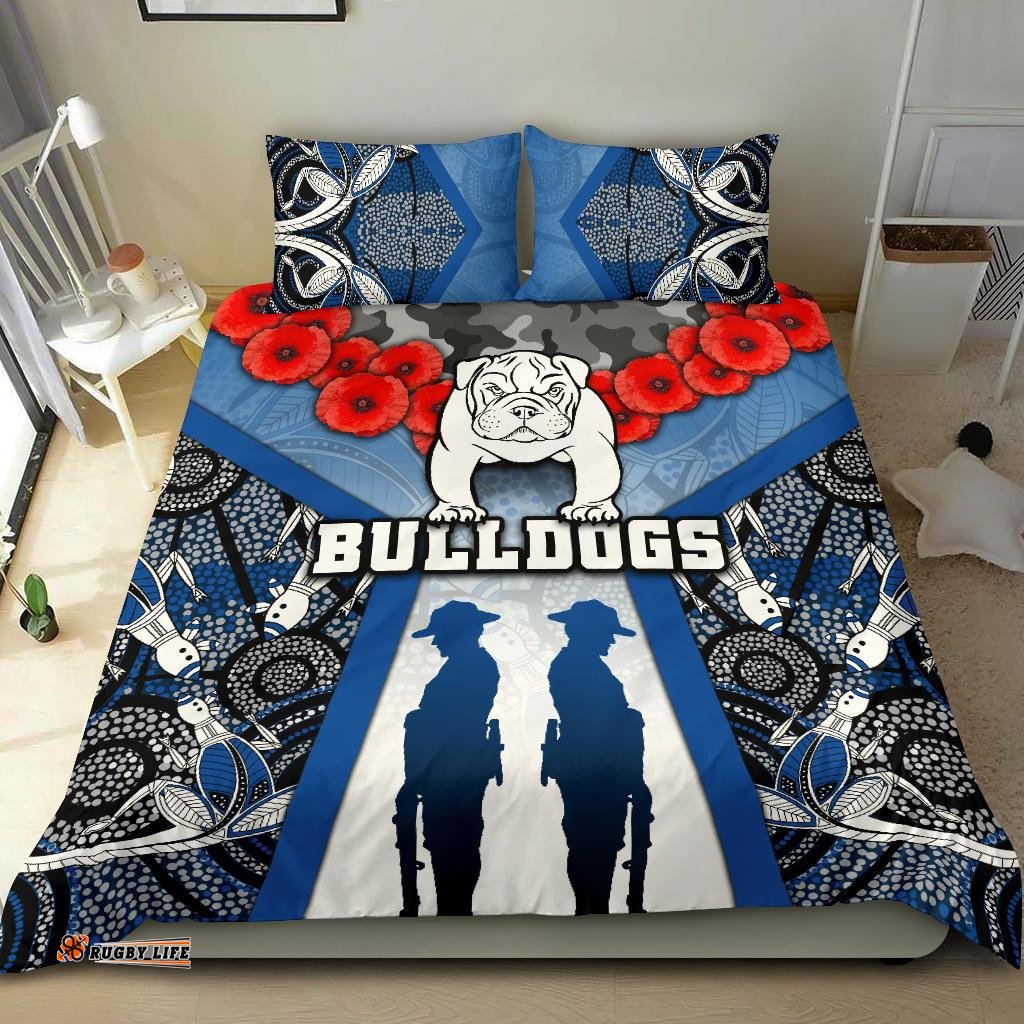 Australia Bulldogs Rugby Bedding Set Anzac Day Survival World