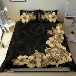 Hibiscus Plumeria Golden Turtle Bedding Set 06