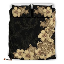 Hibiscus Plumeria Golden Turtle Bedding Set 06