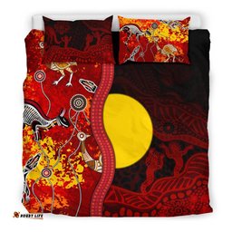 Aboriginal Bedding Set Red Indigenous Flag