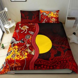 Aboriginal Bedding Set Red Indigenous Flag
