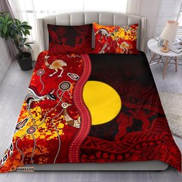 Aboriginal Bedding Set Red Indigenous Flag