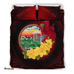 Welsh Bedding Set Wales Dragon and Daffodil