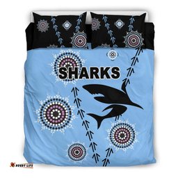 Cronulla Bedding Set Sharks Simple Indigenous - Blue