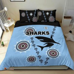 Cronulla Bedding Set Sharks Simple Indigenous - Blue