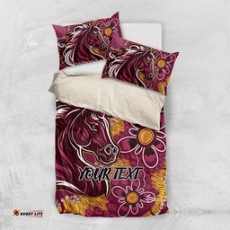 Personalised Broncos NAIDOC Week 2024 Bedding Set Aboriginal Fire Burning Sparks