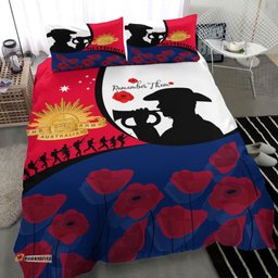 VibeHoodie Bedding Set - Australia Anzac Day Soldier Blowing Trumpet Bedding Set