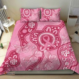 Australia Indigenous Bedding Set Breast Cancer Pink Aboriginal Butterfly
