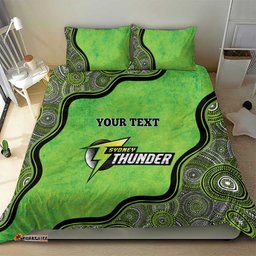 Custom Sydney Thunder Bedding Set Indigenous Art Grunge Style