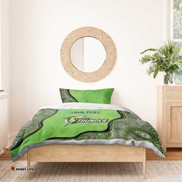 Custom Sydney Thunder Bedding Set Indigenous Art Grunge Style