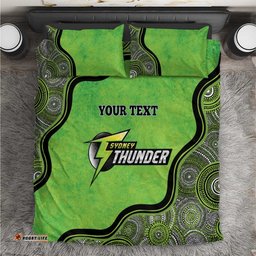 Custom Sydney Thunder Bedding Set Indigenous Art Grunge Style