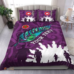 VibeHoodie Bedding Set - Custom New Zealand Anzac Walking In The Sun Purple Bedding Set