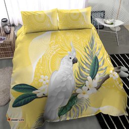 Australia Cacatua Galerita Bedding Set Sulphur Crested Cockatoo Aboriginal Art