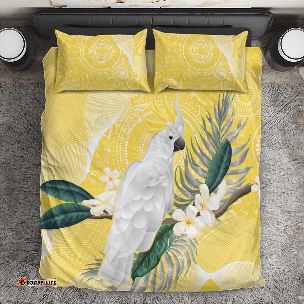 Australia Cacatua Galerita Bedding Set Sulphur Crested Cockatoo Aboriginal Art