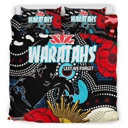 Waratahs Rugby Bedding Set - Indigenous Waratahs Anzac Day Aboriginal Bedding Set