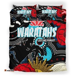 Waratahs Rugby Bedding Set - Indigenous Waratahs Anzac Day Aboriginal Bedding Set