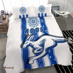 Melbourne Kangaroos Bedding Set Indigenous North - Roos White
