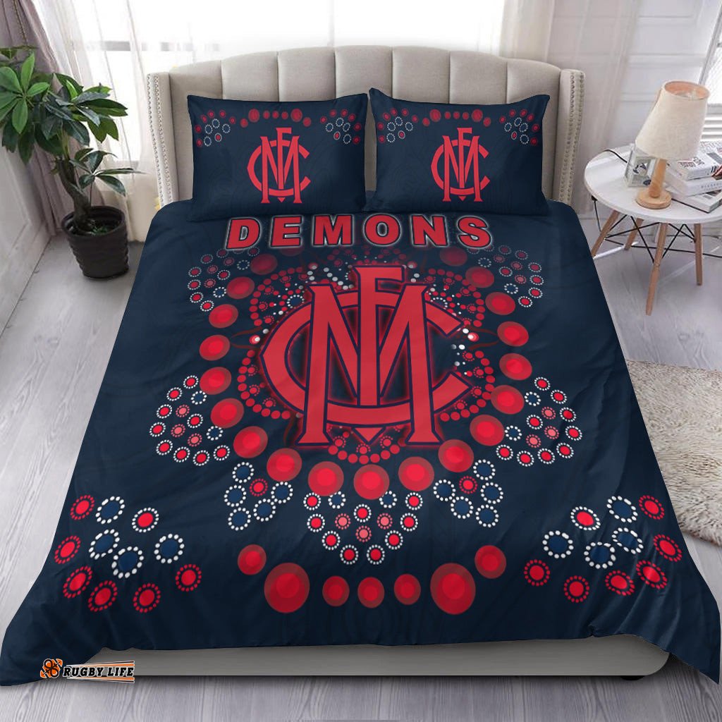 Demons Football Bedding Set Melbourne Indigenous