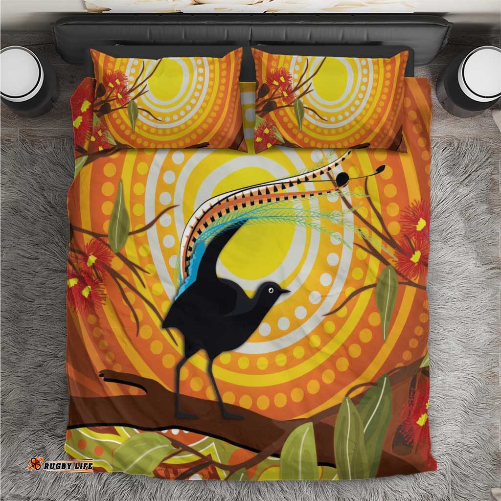 Australia Superb Lyrebird Bedding Set Aboriginal Art