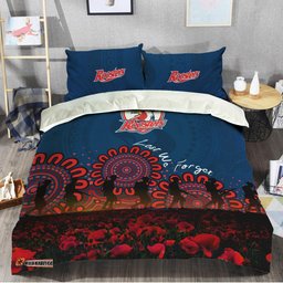 Sydney Roosters Bedding Set Aboriginal Rugby Anzac Day Poppy With Soldiers- NRL