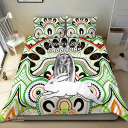 South Sydney Rabbitohs Bedding Set 2021 Indigenous Premiers Trophy White