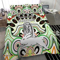 South Sydney Rabbitohs Bedding Set 2021 Indigenous Premiers Trophy White