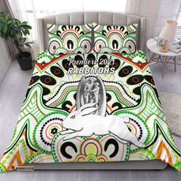 South Sydney Rabbitohs Bedding Set 2021 Indigenous Premiers Trophy White