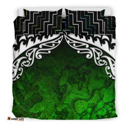 New Zealand Maori Silver Fern Poutama Bedding Set