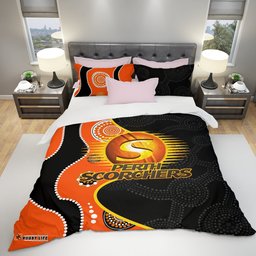 Perth Scorchers Indigenous Orange and Black Bedding Set LT20