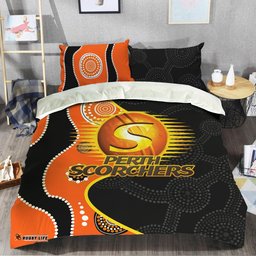 Perth Scorchers Indigenous Orange and Black Bedding Set LT20