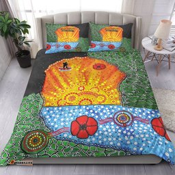 VibeHoodie Bedding Set - Aboriginal Australian Anzac Day Lest We Forget Poppy Bedding Set