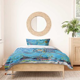 Dolphins Aboriginal Art Map Flag Australia Bedding Set DT02
