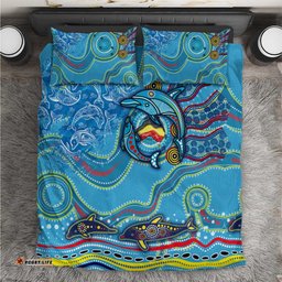 Dolphins Aboriginal Art Map Flag Australia Bedding Set DT02