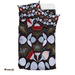 Aboriginal Bedding Set - Aboriginal Eucalyptus Seamless Pattern